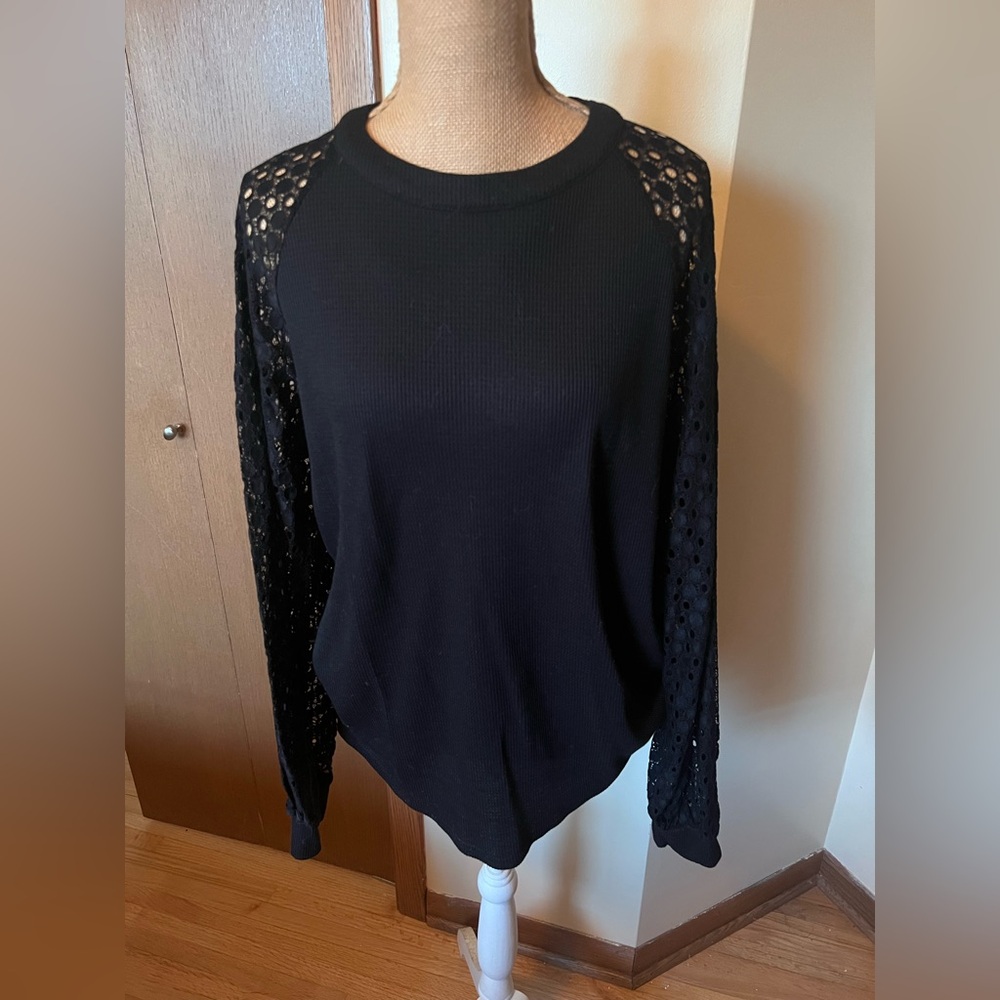 Miholl Casual Lace Sleeve Blouse